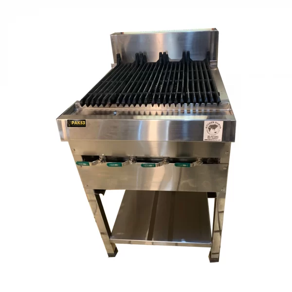 4 Burner Charcoal Grill with Lava Rocks Pak 53